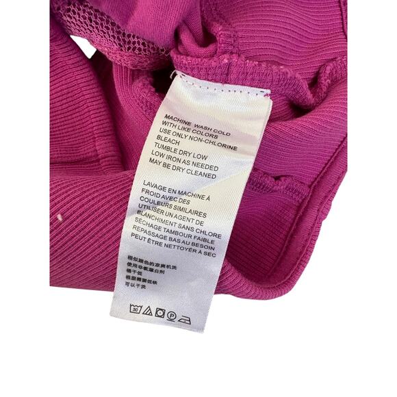 Free People Fuchsia Lace Corset Floral Top Barbiecore Coquette Boho Feminine S - Picture 8 of 9